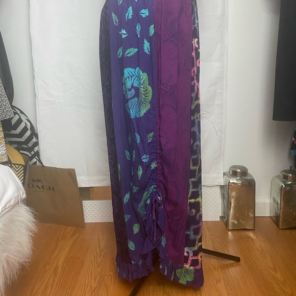 Vintage Tropical Reggae Maxi Skirt with adjustable Ruffles - Picture 5 of 12